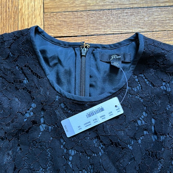 NWT JCrew black lace peplum top size 00 - Picture 2 of 2